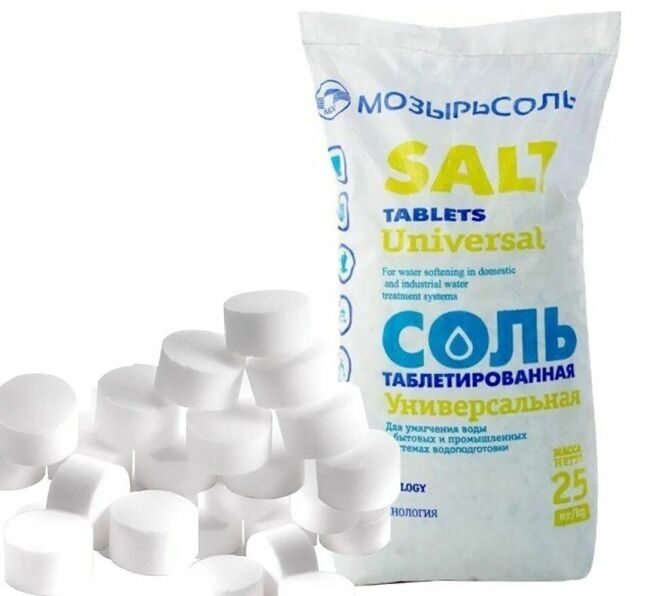 Соль таблетированная для водоочистки Мозырсоль 25 кг